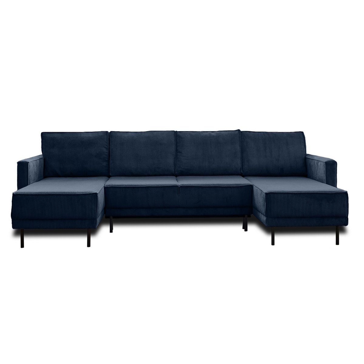 LISA DESIGN Charlie - canapé panoramique en u - 7 places - convertible avec coffre - en velours côtelé