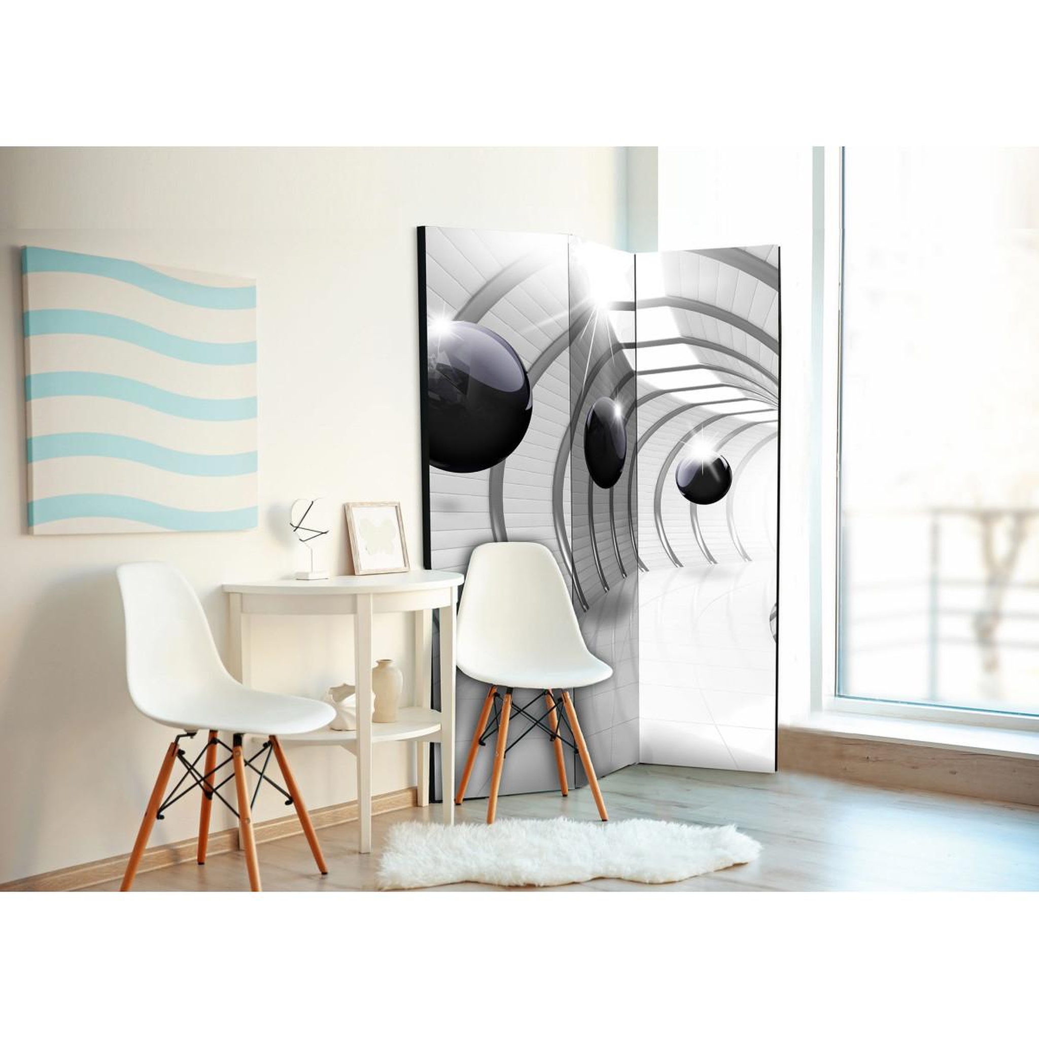 Voir la diapositive 2 : Paris Prix Paravent 3 volets  futuristic tunnel  135x172cm
