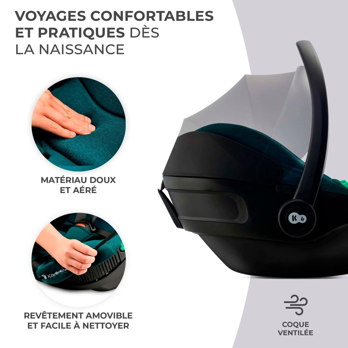 KINDERKRAFT Chaise haute multifonction - transat et siège réglable