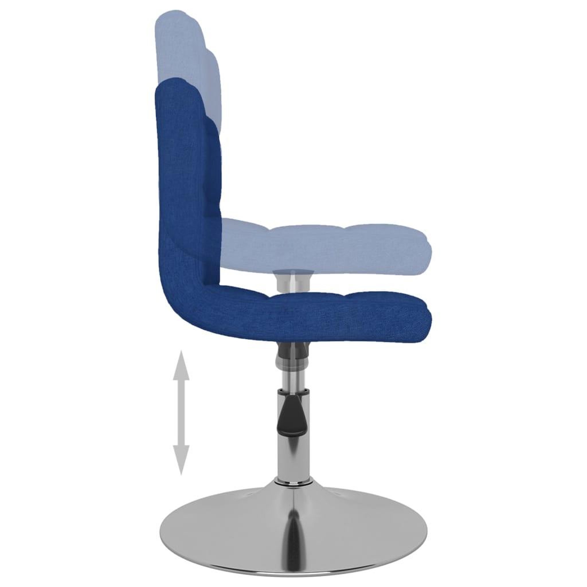Voir la diapositive 4 : VIDAXL Chaises pivotantes a manger lot de 6 bleu tissu
