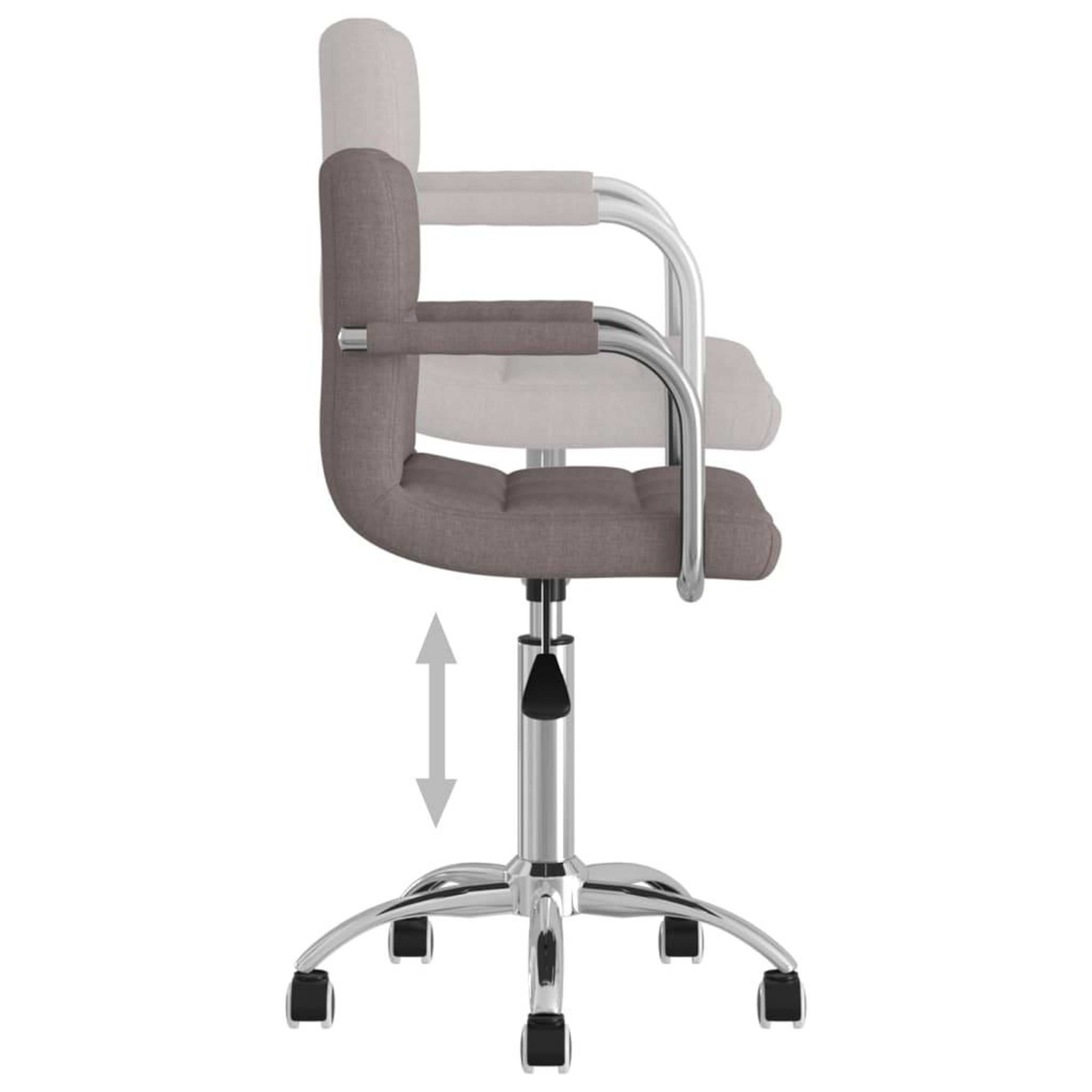 Voir la diapositive 5 : VIDAXL Chaise pivotante de salle a manger Taupe Tissu