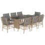 Voir la diapositive 2 : VIDAXL Ensemble a manger de jardin et coussins 9 pcs melange beige