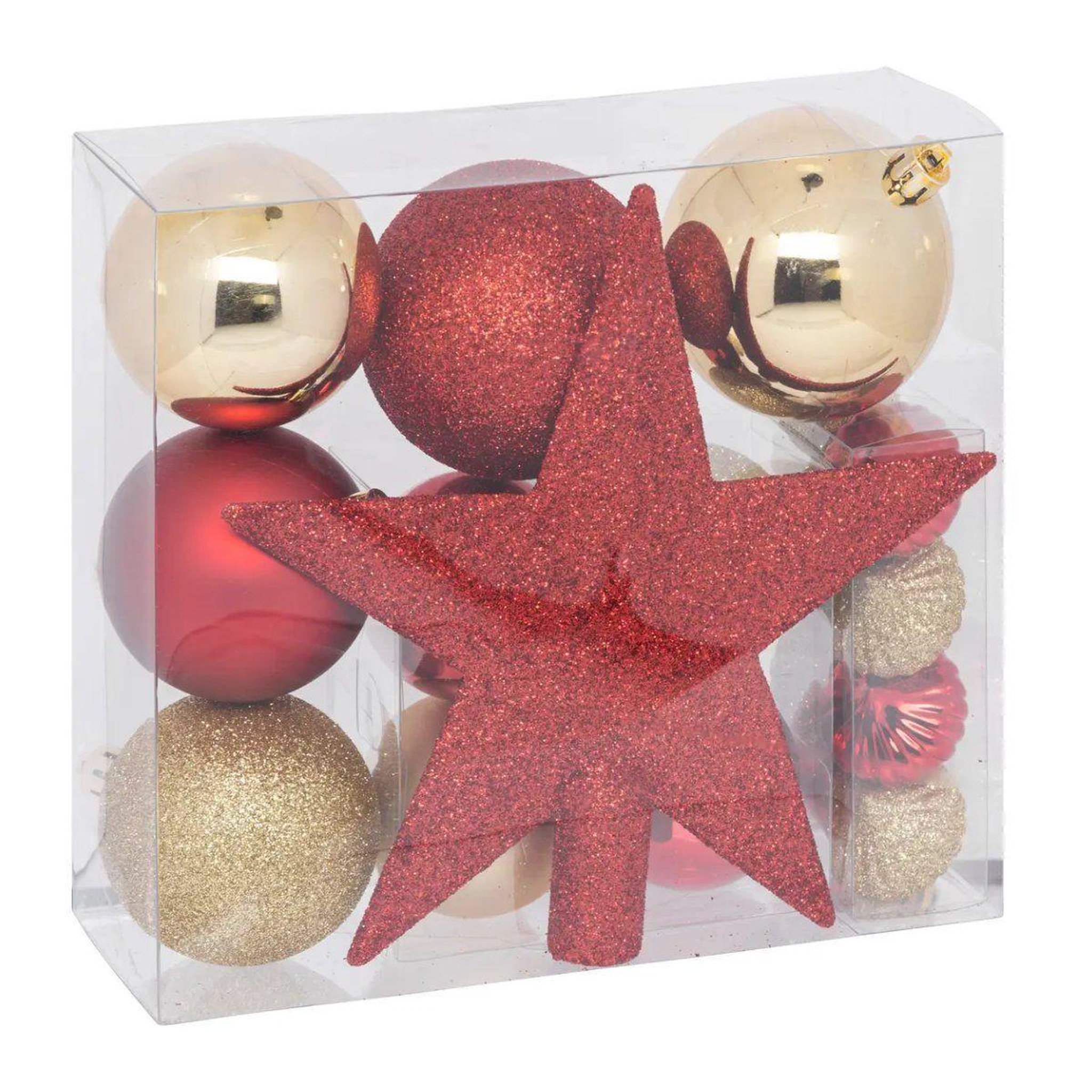 ATMOSPHERA Kit 18 pièces déco  noël  21cm rouge & or