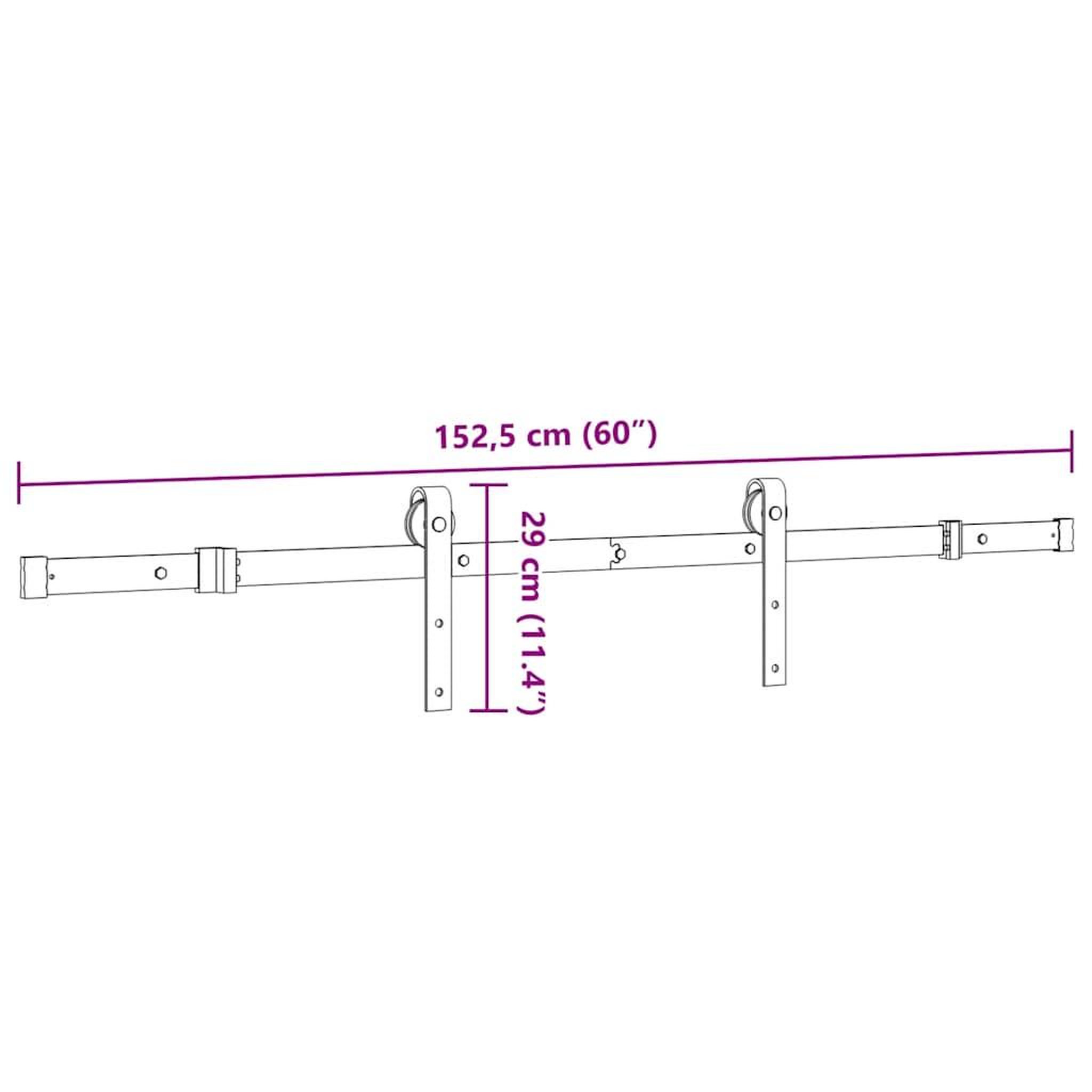 Voir la diapositive 6 : VIDAXL Kit de quincaillerie de porte coulissante 152,5 cm acier noir