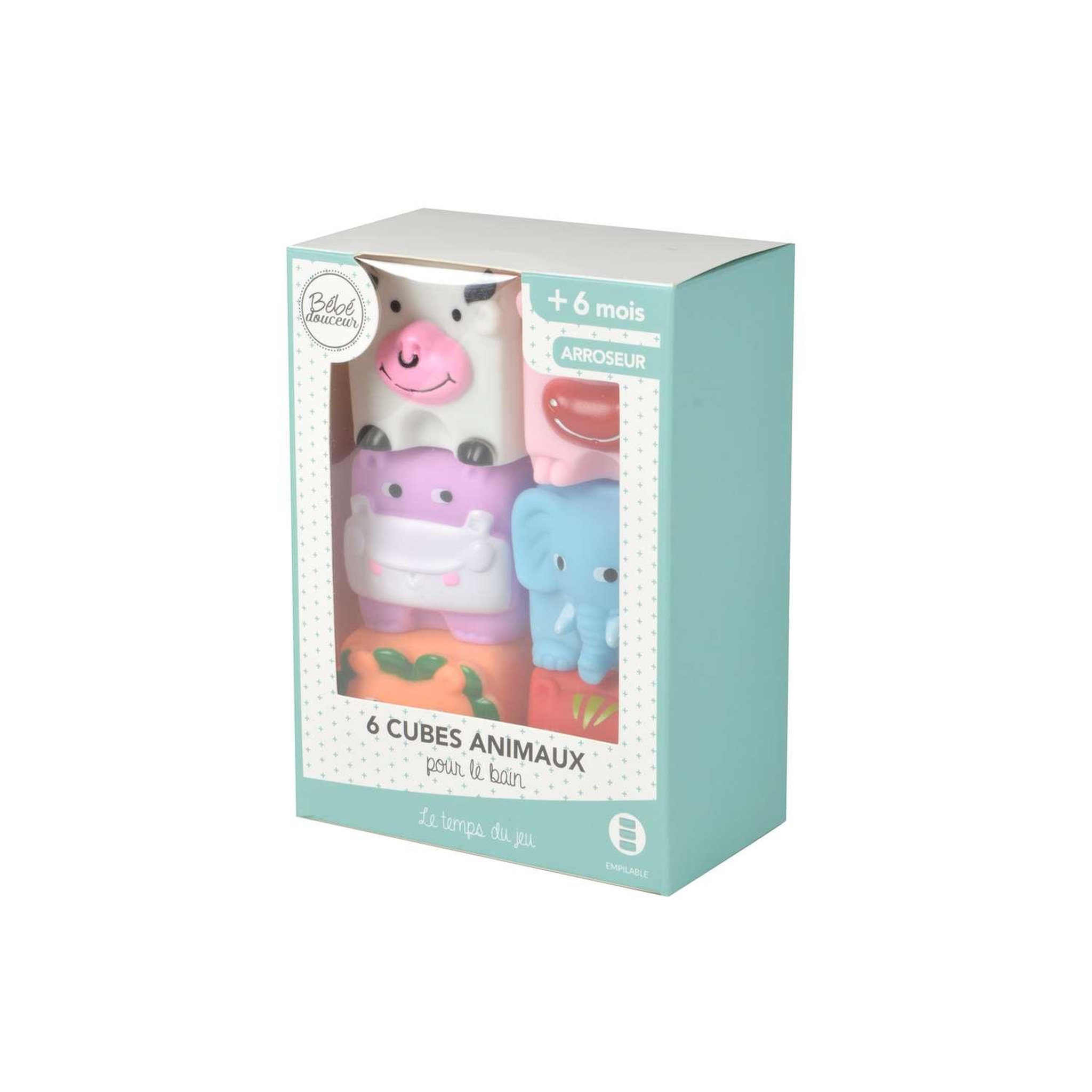 Voir la diapositive 2 : BEBE DOUCEUR Jeu de bain cubes animaux