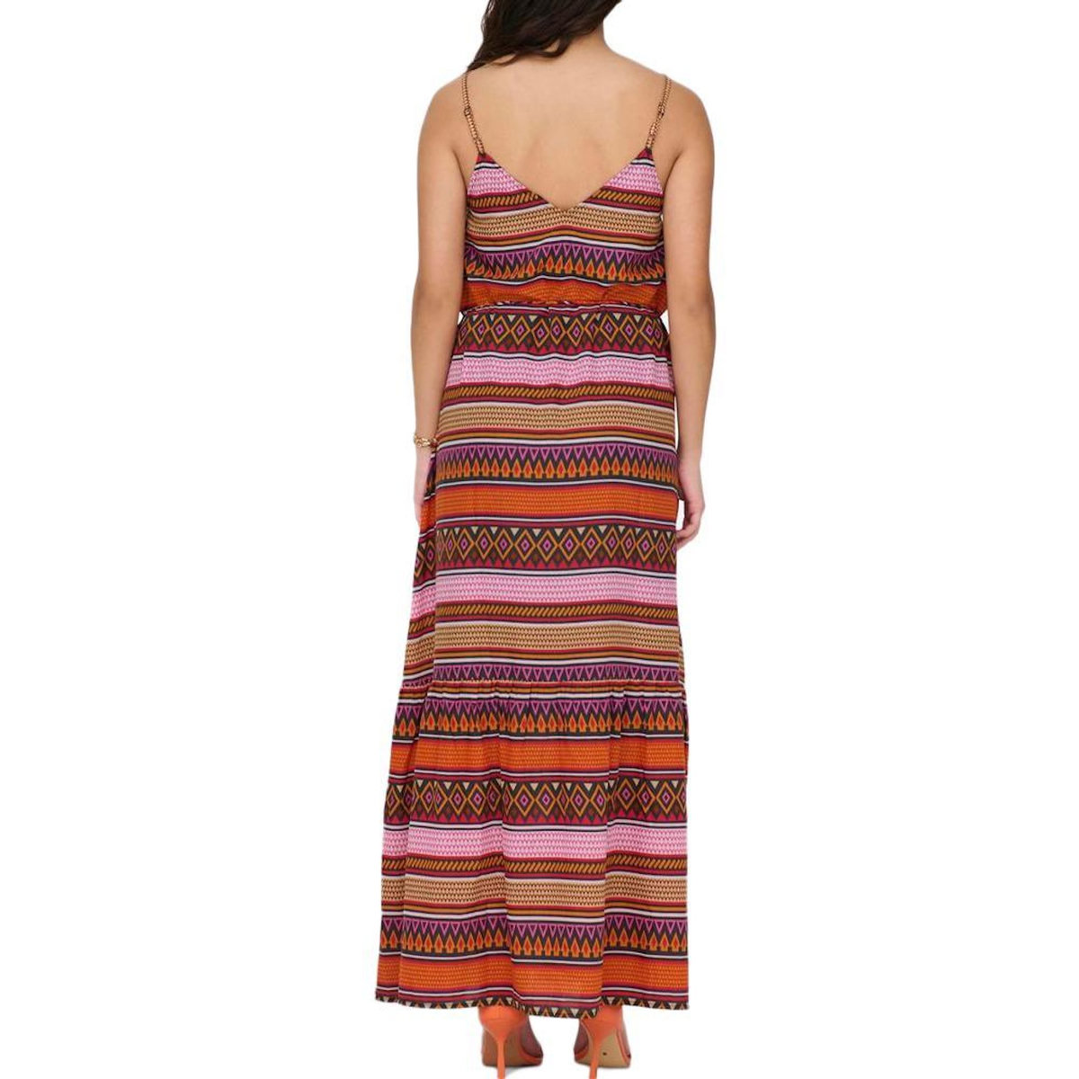 Only Robe Orange à Motifs Femme Only Tansted Life