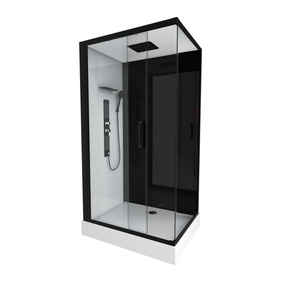 Aurlane Cabine de douche rectangle noire 80x110 cm - POZZY 3