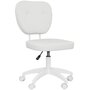Voir la diapositive 1 : VINSETTO Chaise de bureau design Chersterfied dossier arrondi 2 boutons synthétique blanc