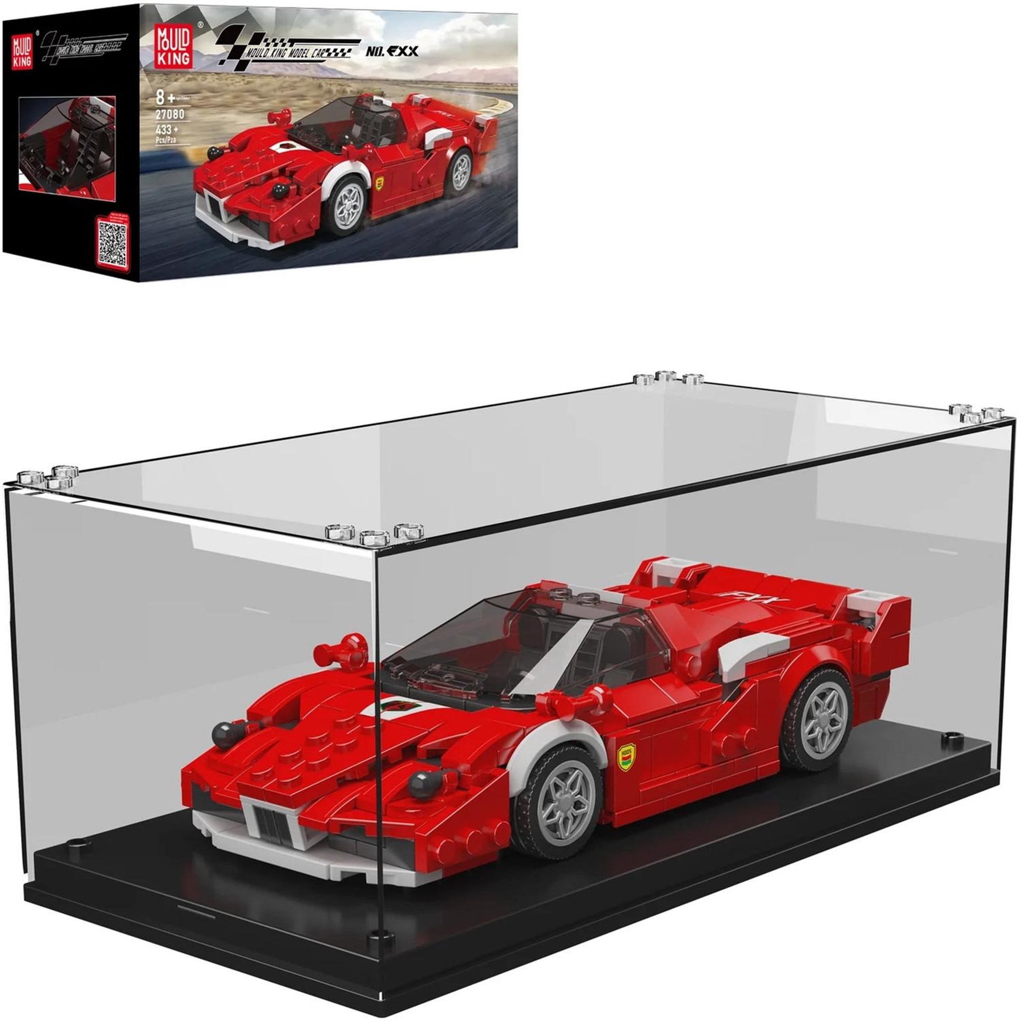 MOULD KING FXX Supercar avec vitrine de présentation