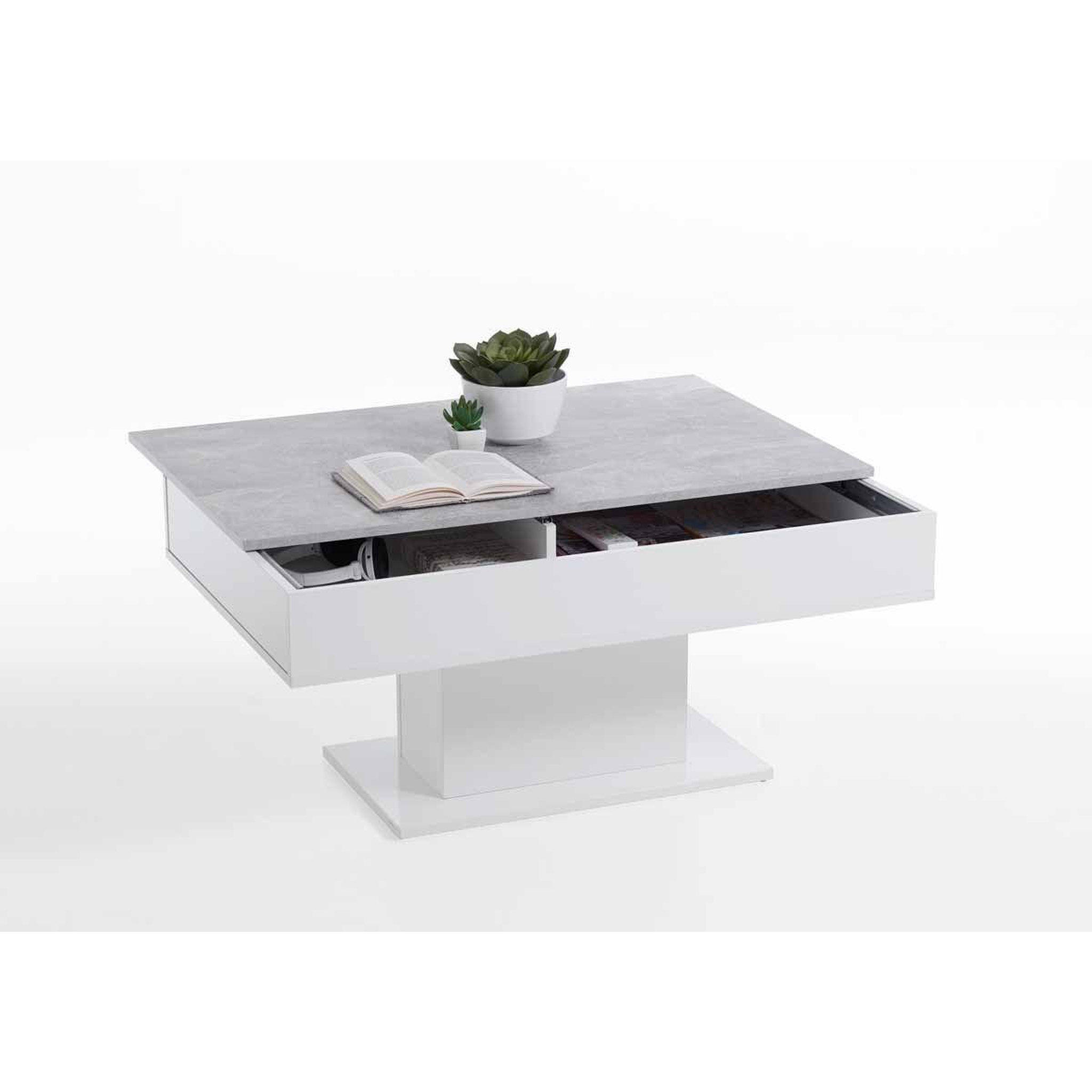Voir la diapositive 3 : Paris Prix Table basse design  lavola  100cm gris & blanc