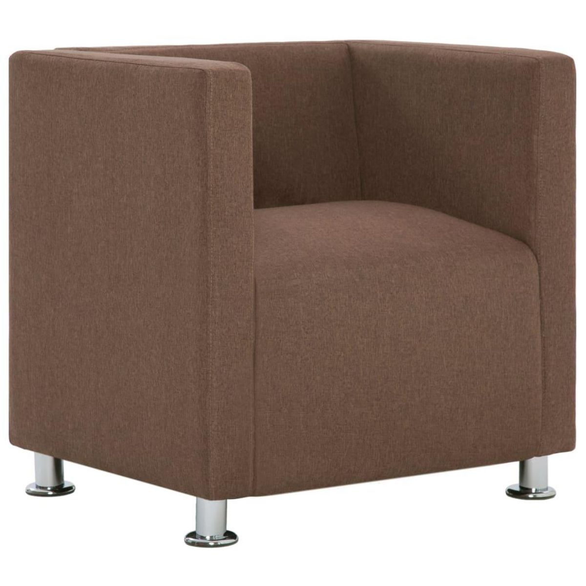 VIDAXL Fauteuil cube Marron Tissu