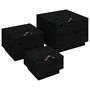 Voir la diapositive 2 : VIDAXL Boîtes de rangement et couvercles 3 pcs Noir Bois massif de pin
