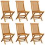 Voir la diapositive 3 : VIDAXL Chaises de jardin et coussins beige lot de 6 Bois teck massif