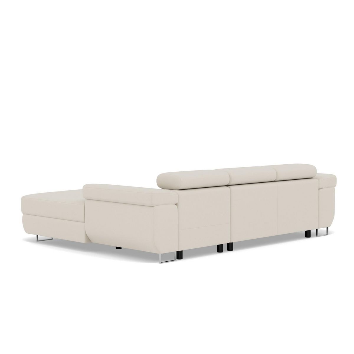BEST MOBILIER Pablo - canapé d'angle droit - 6 places - convertible avec coffre et têtières réglables - en velours