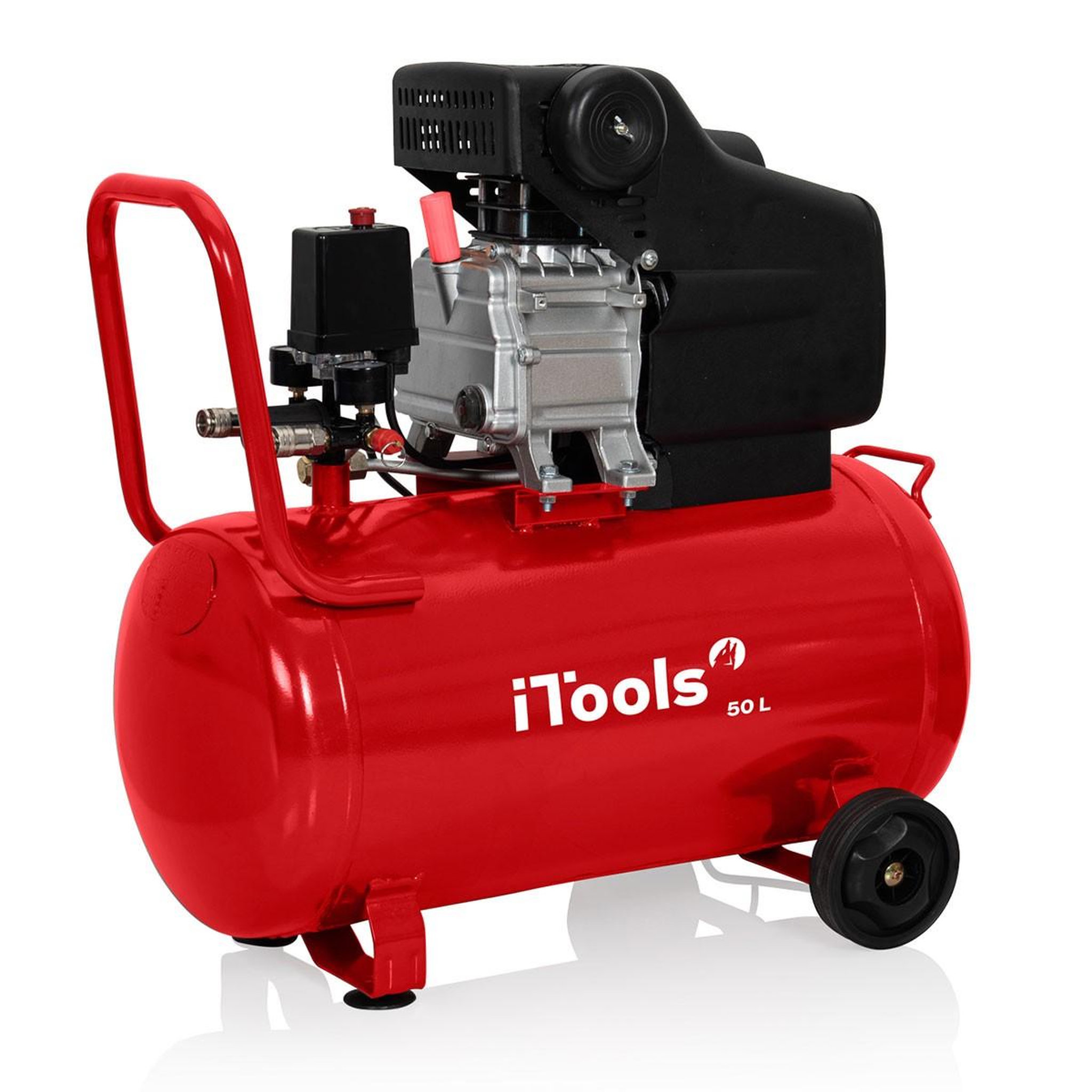 Voir la diapositive 5 : iTools Compresseur d'air 50l 8 bar 115 psi silencieux 2cv 1.5kw + kit 5 accessoires air comprimé itools