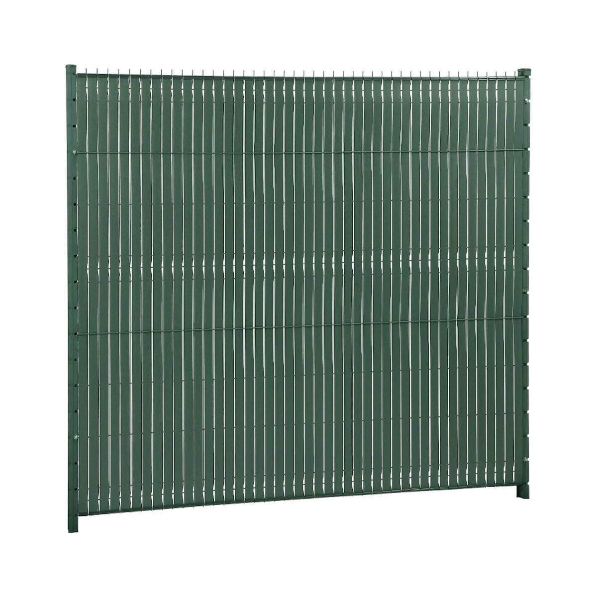 Jardiline Lanière occultante Ecovizio à tresser 48 mm - 100% recyclée pour panneau grillagé soudé + 100 clips - Vert forêt - Jardiline