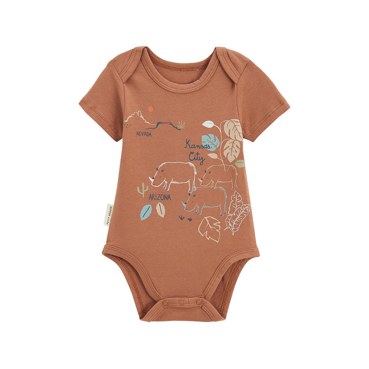 Petit Béguin Lot de 2 bodies bébé manches courtes Kansas City