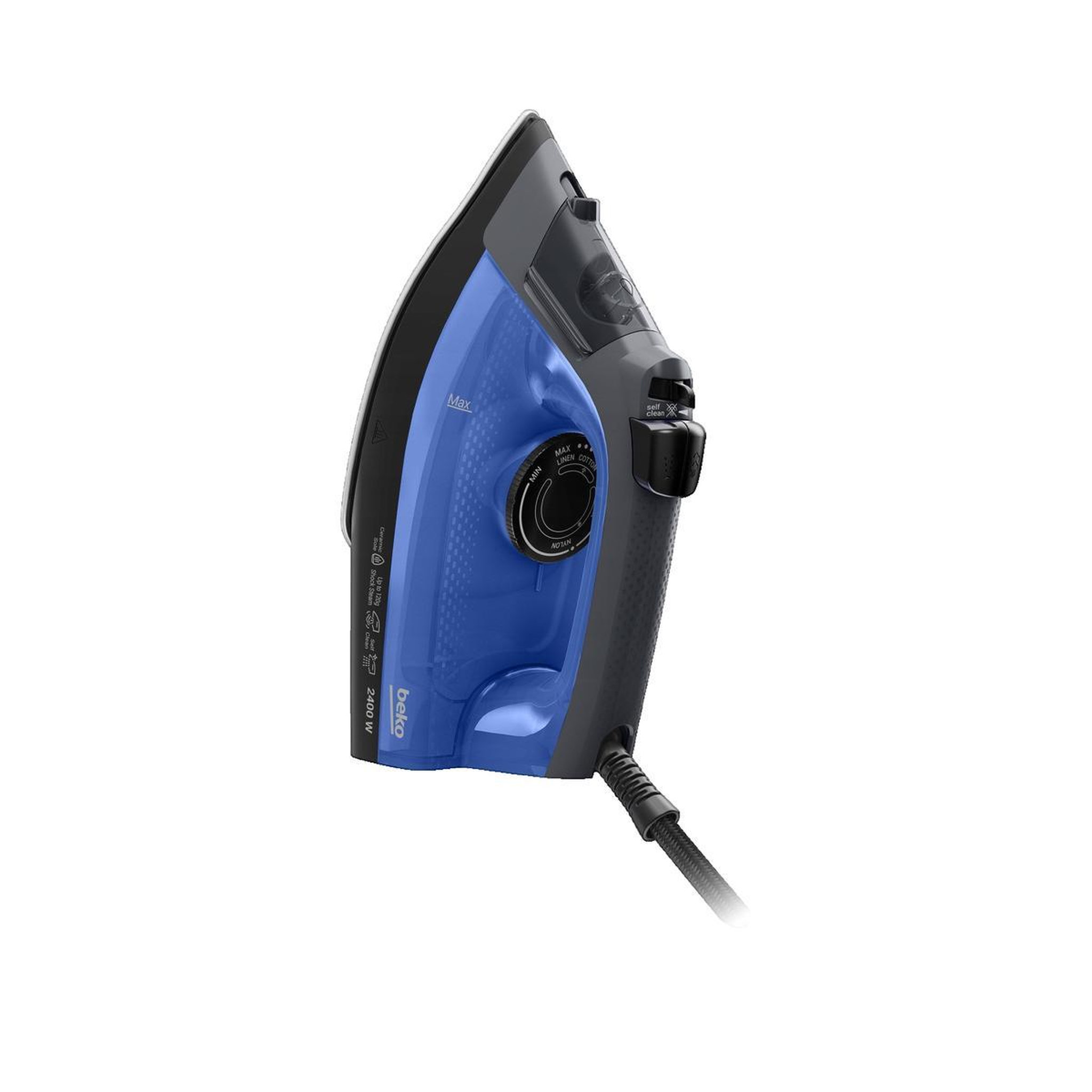Voir la diapositive 3 : Beko Fer à repasser Beko SIM3024B vapeur noire