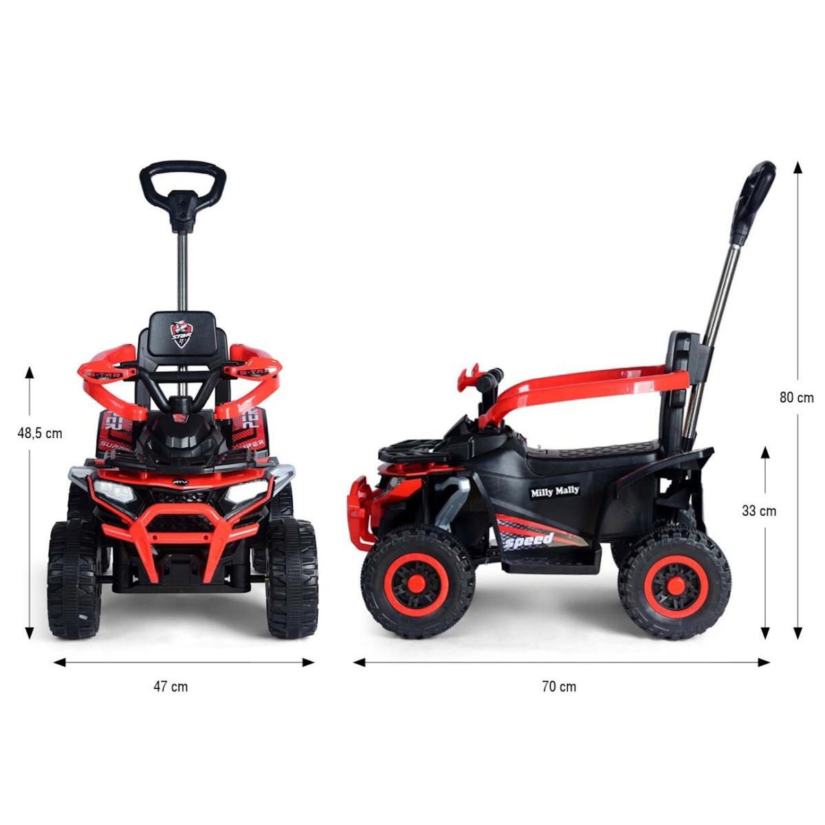 MILLY MALLY Quad électrique Star ATV Rouge