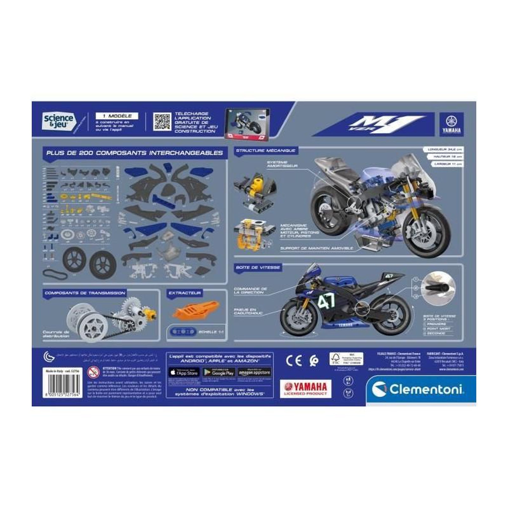Voir la diapositive 3 : NEW BORN BABY Clementoni - Coffret de construction Yamaha M1 - Application disponible - Fabriqué en Italie