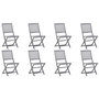 Voir la diapositive 2 : VIDAXL Chaises pliables d'exterieur lot de 8 et coussins Bois d'acacia