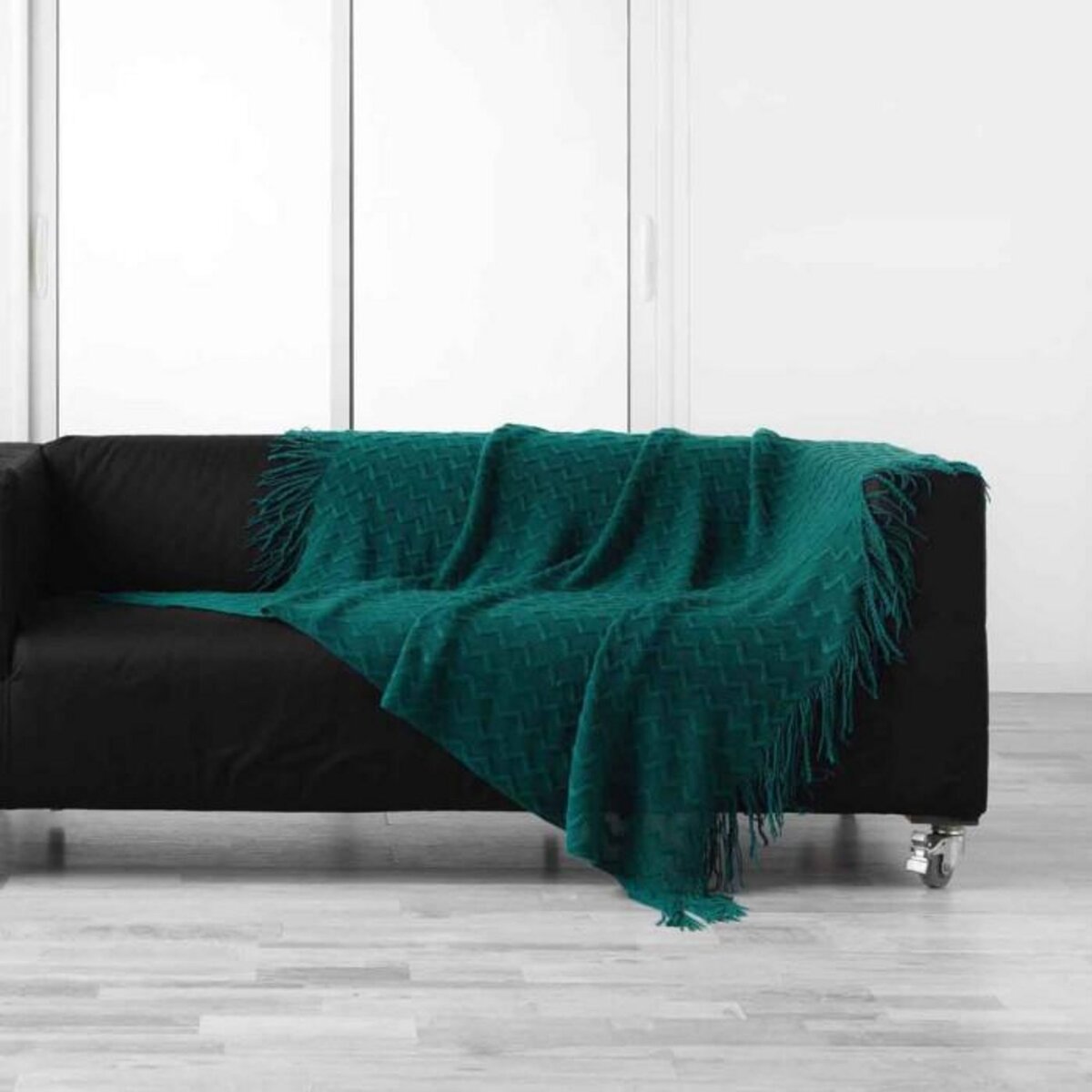 Paris Prix Plaid à Franges  Melinda  125x150cm Émeraude