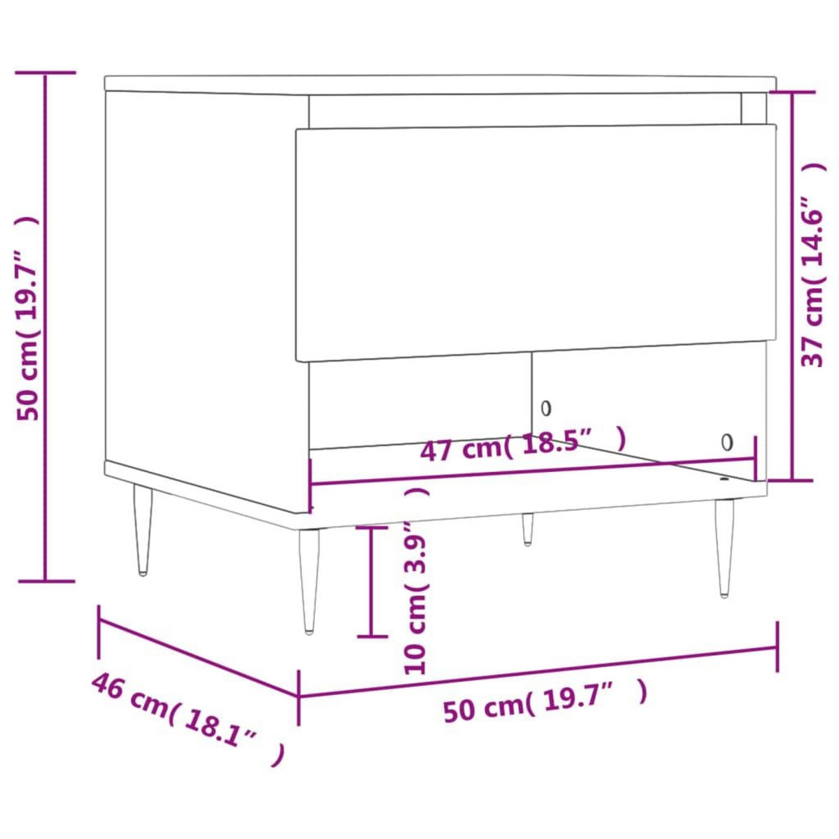 VIDAXL Table basse blanc 50x46x50 cm bois d'ingenierie