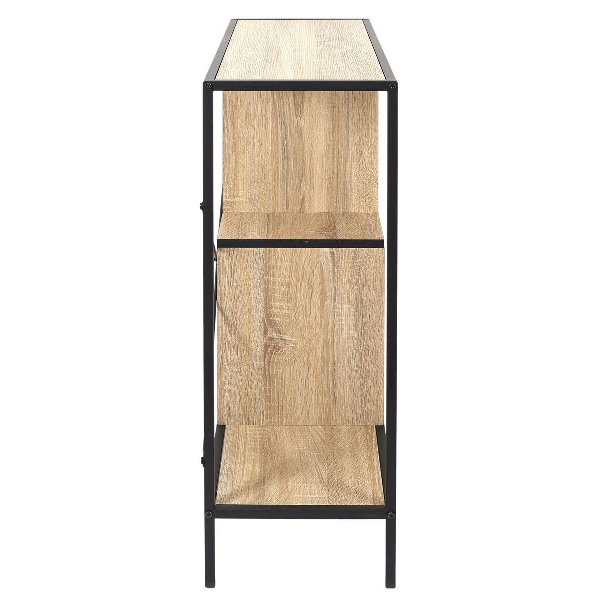 The Home Deco Factory Etagère Edison - H. 79,50 cm - Noir et imitation Bois