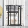 Voir la diapositive 2 : PAWHUT Barrière de sécurité pour chien extensible 74-80 cm -H. 94 cm - sans perçage, double verrouillage - métal noir