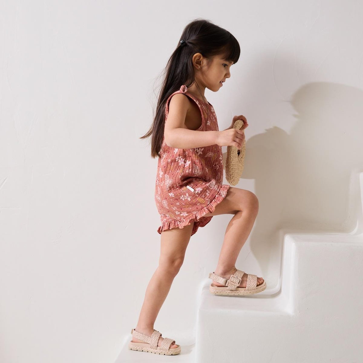 Petit Béguin Combishort bébé en gaze de coton Arizona