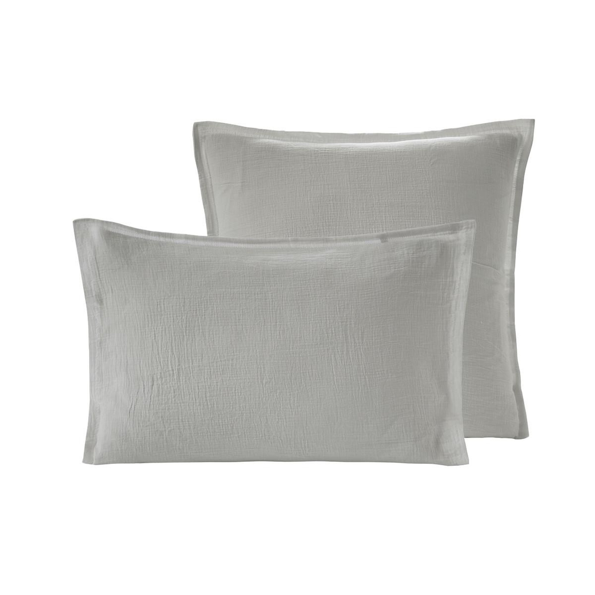 Sensei Maison Lot de 2 taies d'oreiller en gaze de coton LOFT. Coloris disponibles : Blanc, Gris, Orange