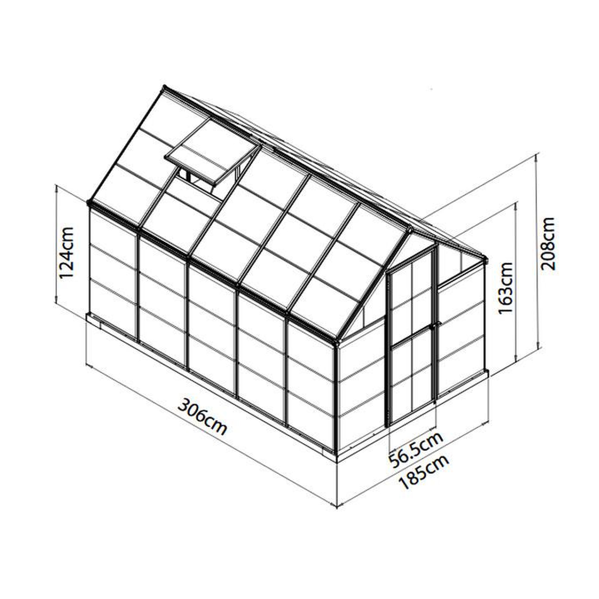 Voir la diapositive 2 : Palram Serre de jardin 5.6m² verte - 701629