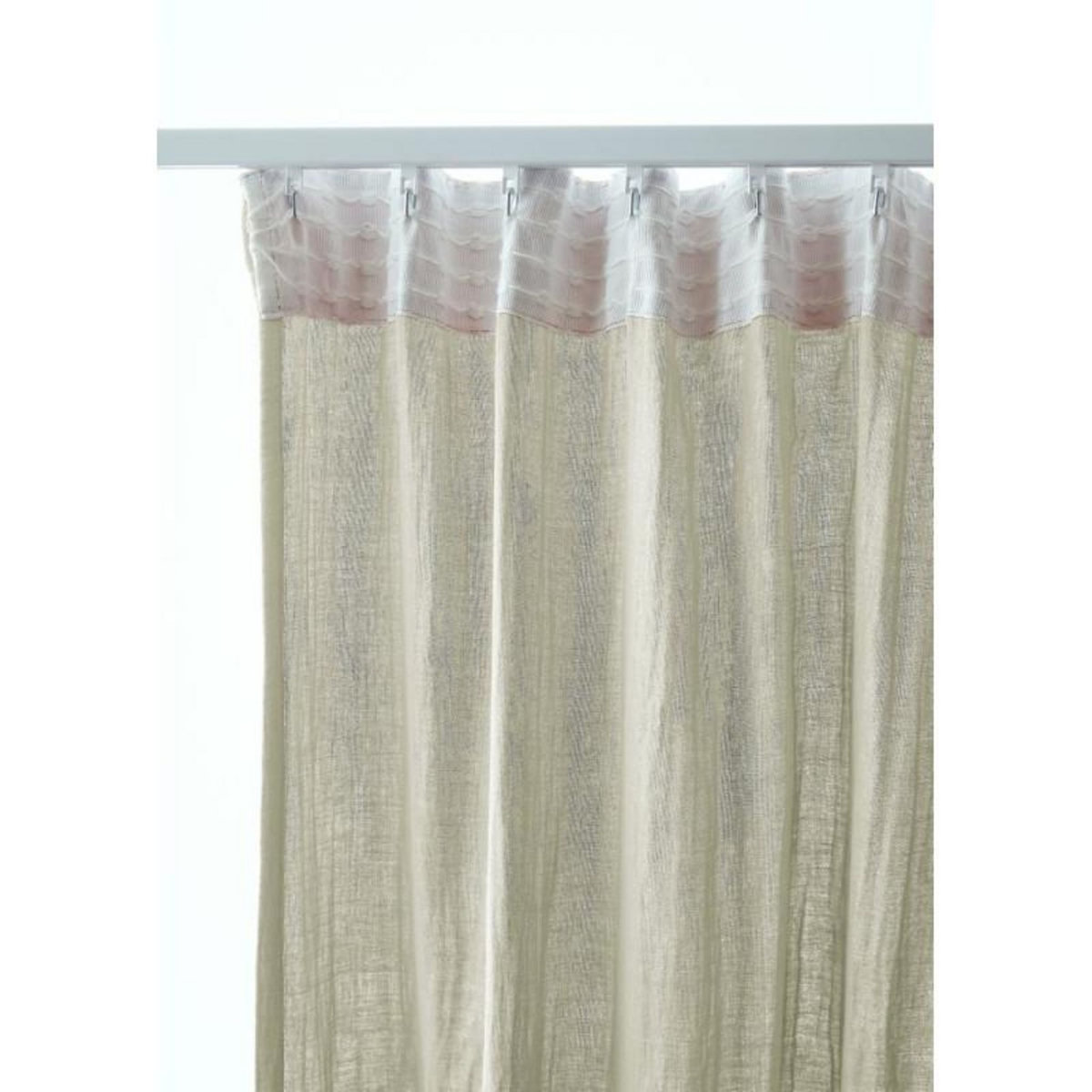 L EFFET PAPILLON Rideau galon fronceur  Gaïa  140 x 240 cm  Gaze de Coton  -  - 1 panneau 140 x 240 cm