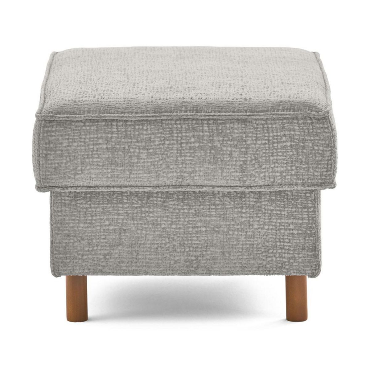 LISA DESIGN Jake - pouf en tissu velours relief - pieds en bois foncé