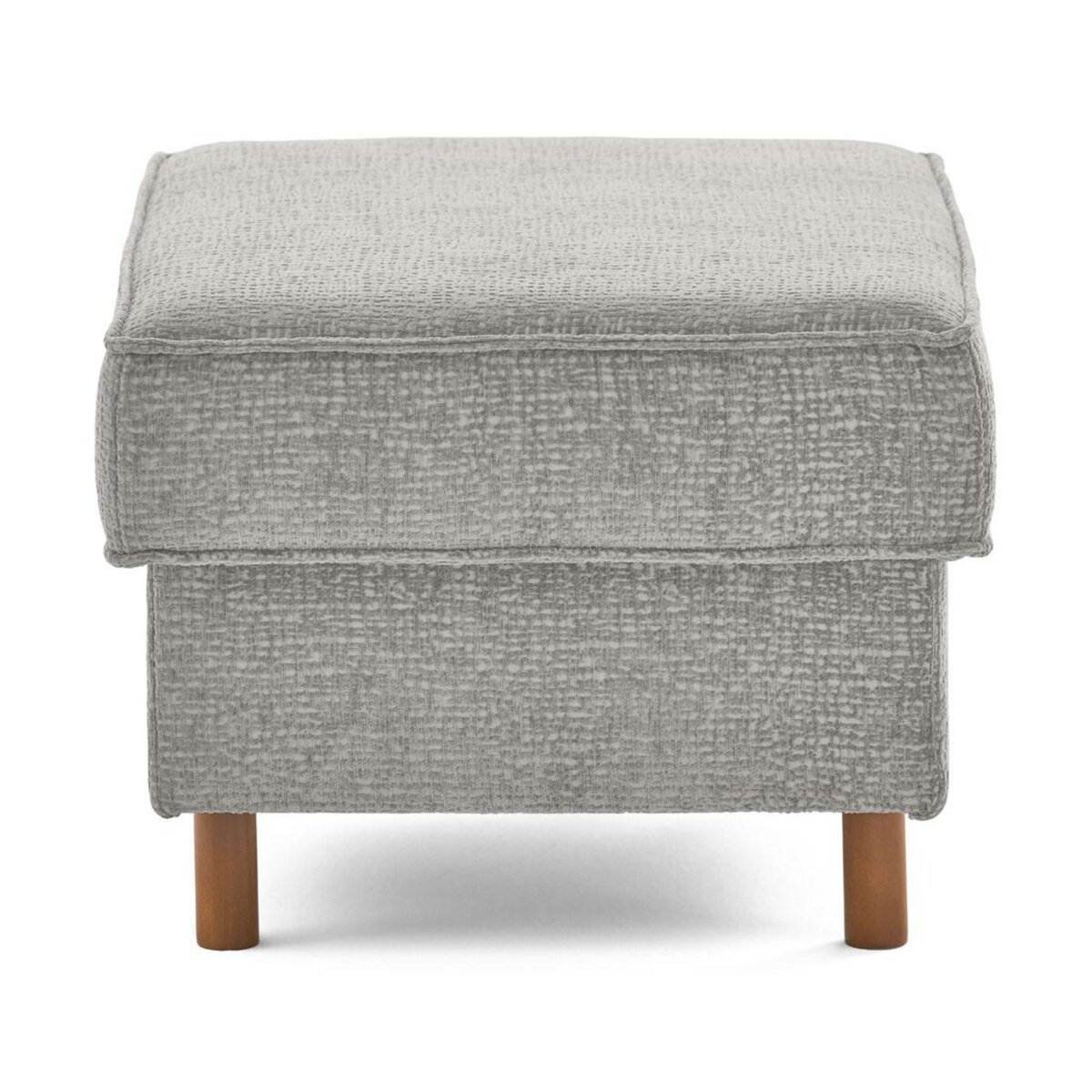 LISA DESIGN Jake - pouf en tissu velours relief - pieds en bois foncé