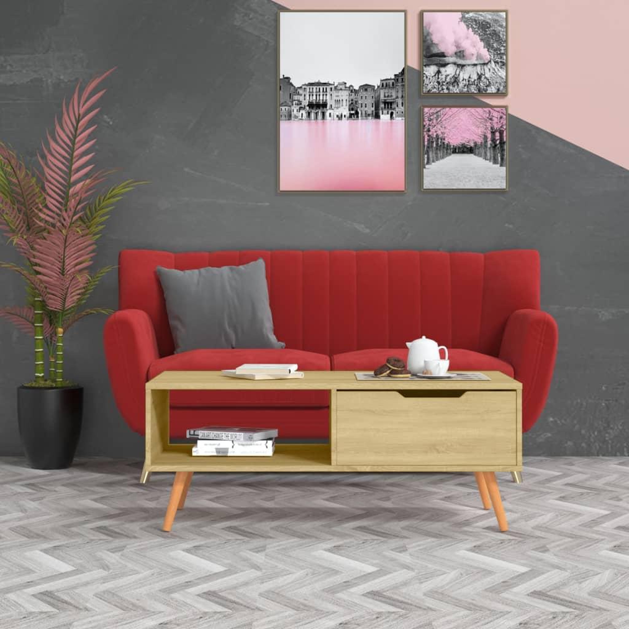 Voir la diapositive 1 : VIDAXL Table basse Chene Sonoma 100x49,5x43 cm Bois d'ingenierie