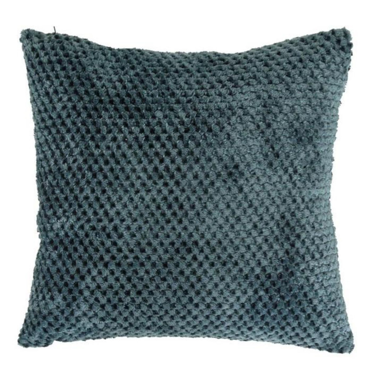 ATMOSPHERA Coussin Jacquard en Flanelle  Lyno  40x40cm Bleu