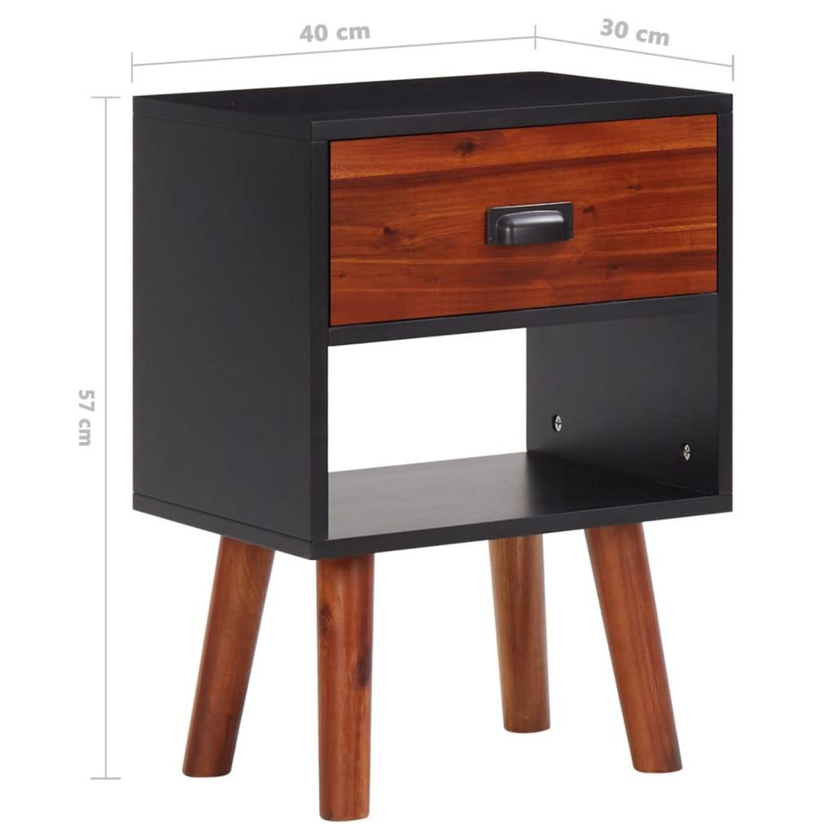 VIDAXL Bois d'acacia massif Tables de chevet 2 pcs 40x30x57 cm
