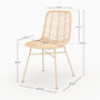 Voir la diapositive 4 : MAISON PAVANE Lot de 2 chaises en rotin naturel et pieds beiges-Tamara