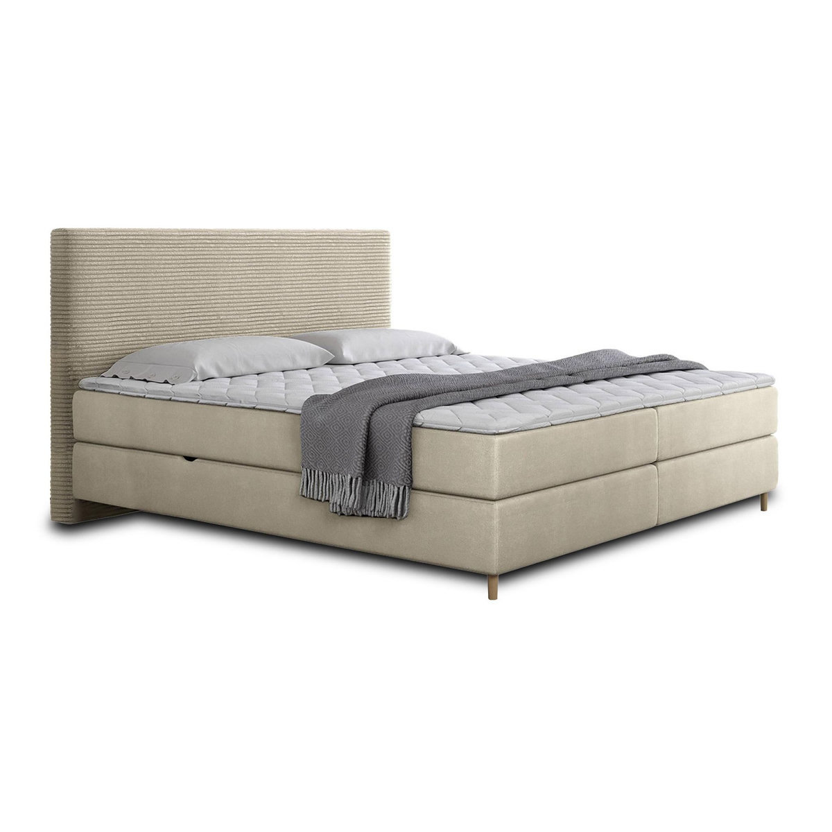BEST MOBILIER Rafaela - lit boxspring - 180x200 - coffres et surmatelas inclus - en velours