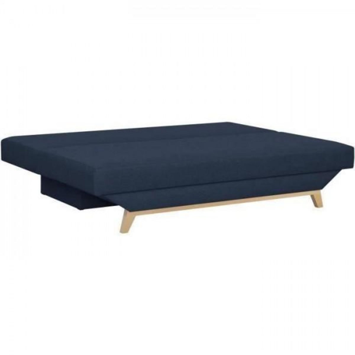 MARKET24 TEIJO Banquette convertible 3 places avec coffre de rangement - Tissu Bleu - L187 x P91 x H82 cm