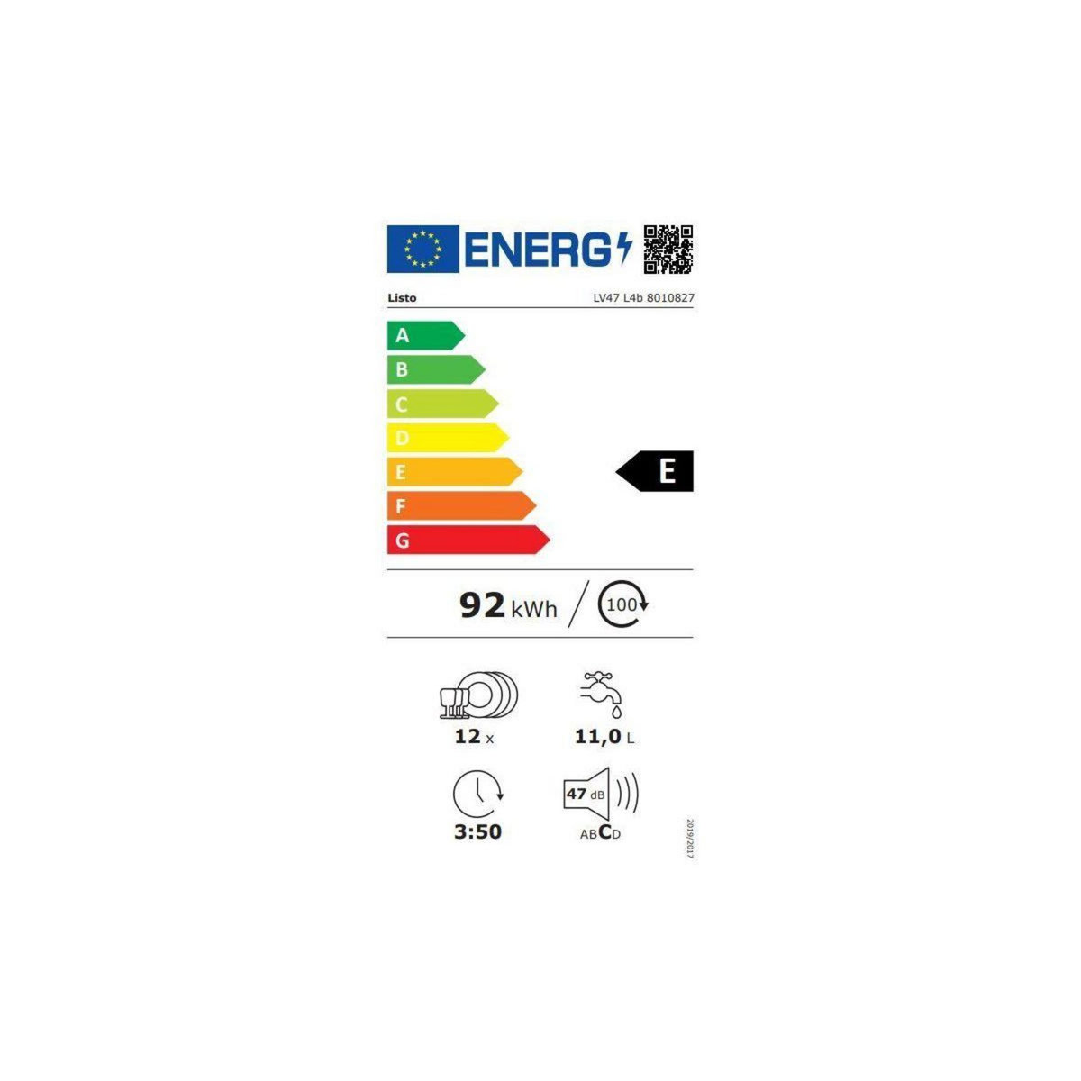 Listo Lave vaisselle 60 cm LV47 L4b