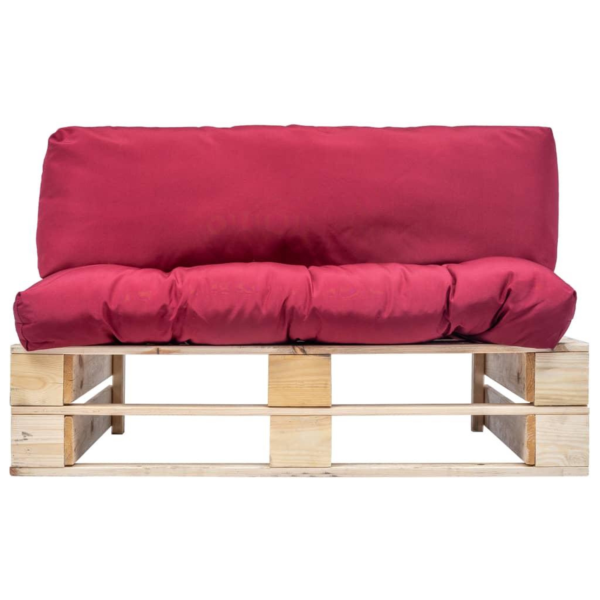 Voir la diapositive 2 : VIDAXL Canape de jardin palette avec coussins rouge Pinede
