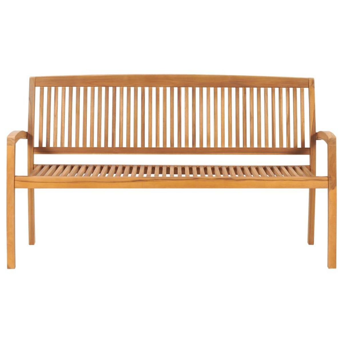 VIDAXL Banc de jardin empilable et coussin 159 cm Bois de teck massif