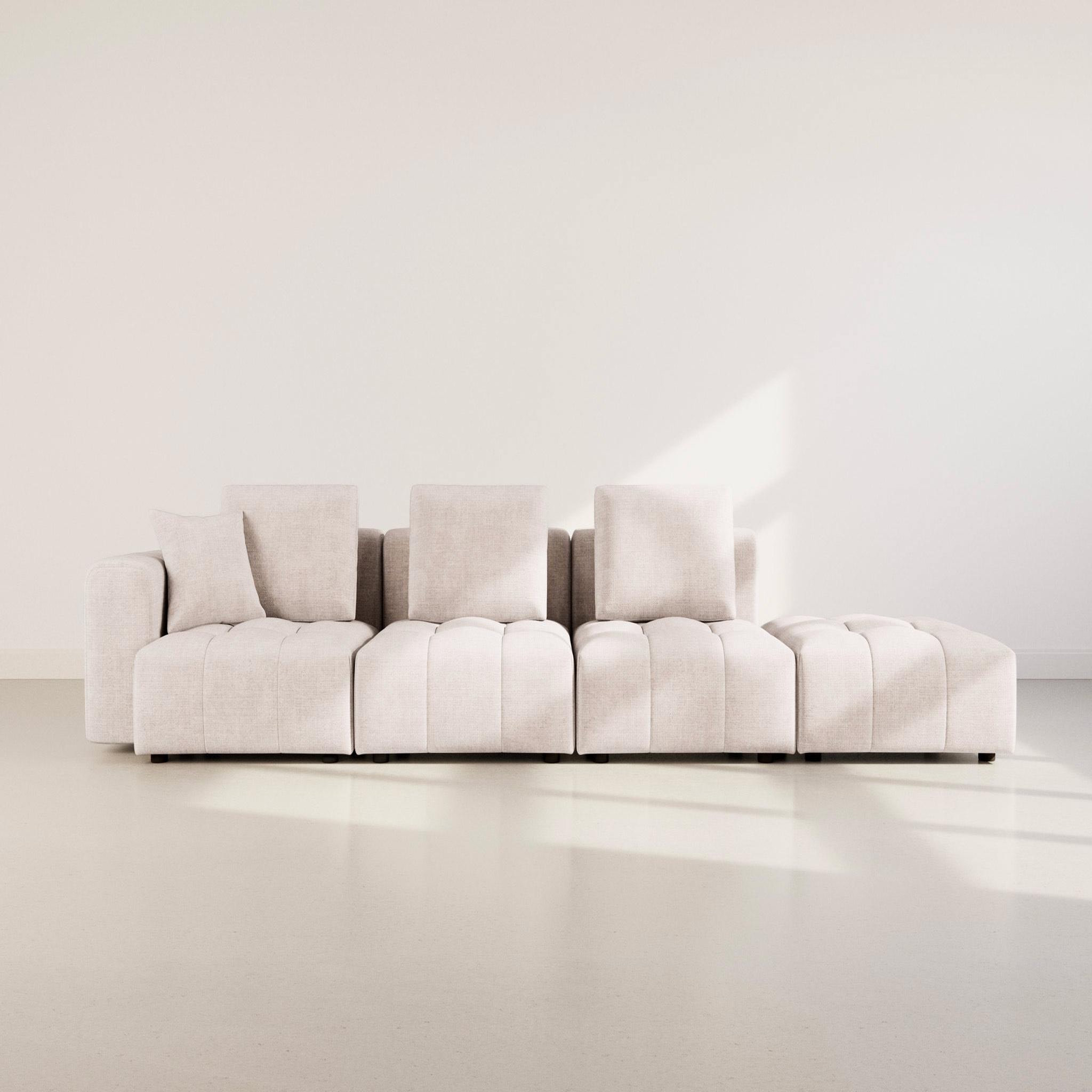 Voir la diapositive 5 : BEST MOBILIER Colette - canapé modulable d'angle réversible 4 places en velours texturé