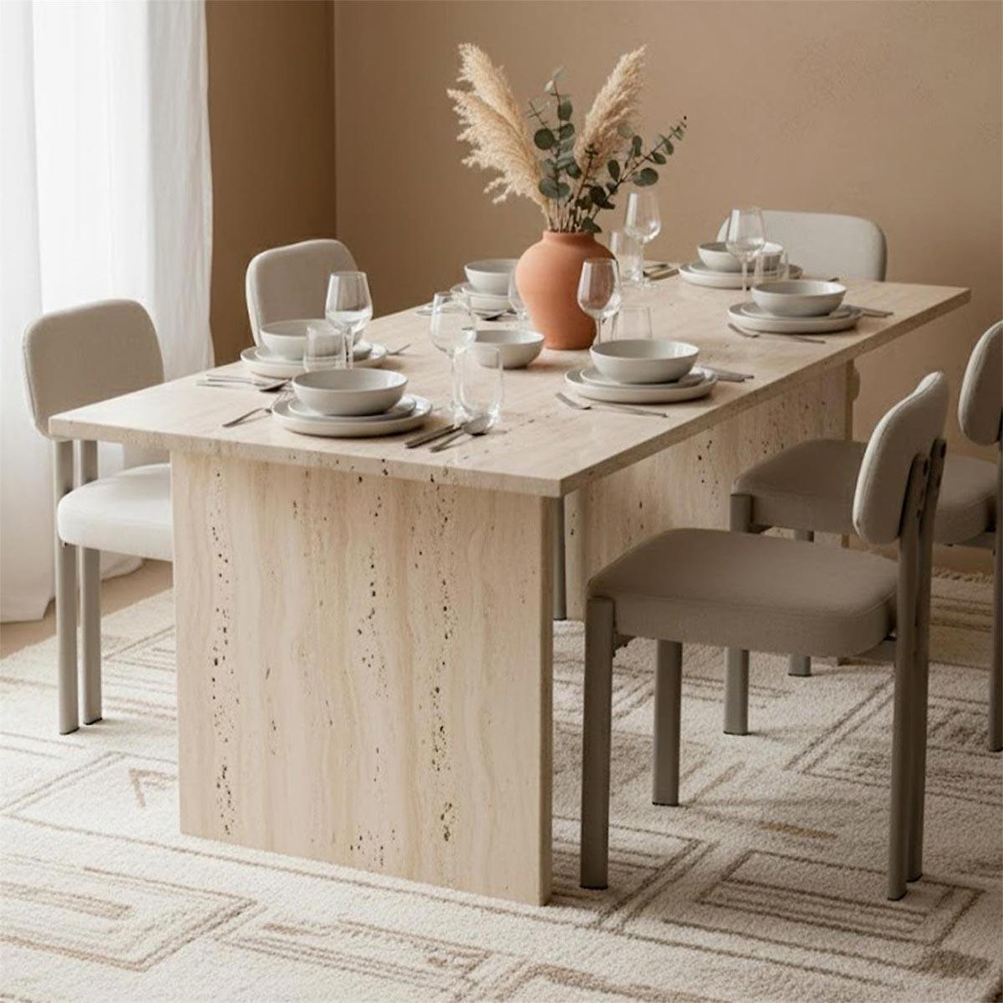 Voir la diapositive 6 : The Home Deco Factory Lot de 2 chaises design  emilia  80cm beige