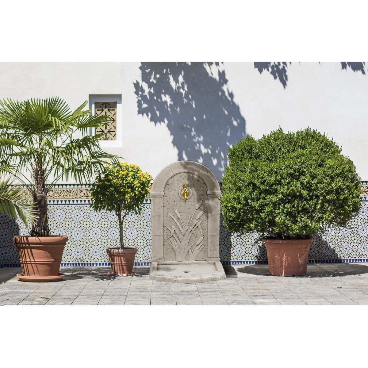 Habitat et Jardin Fontaine  ROSEAU  - en pierre reconstituée - 62 x 42 x 93 cm