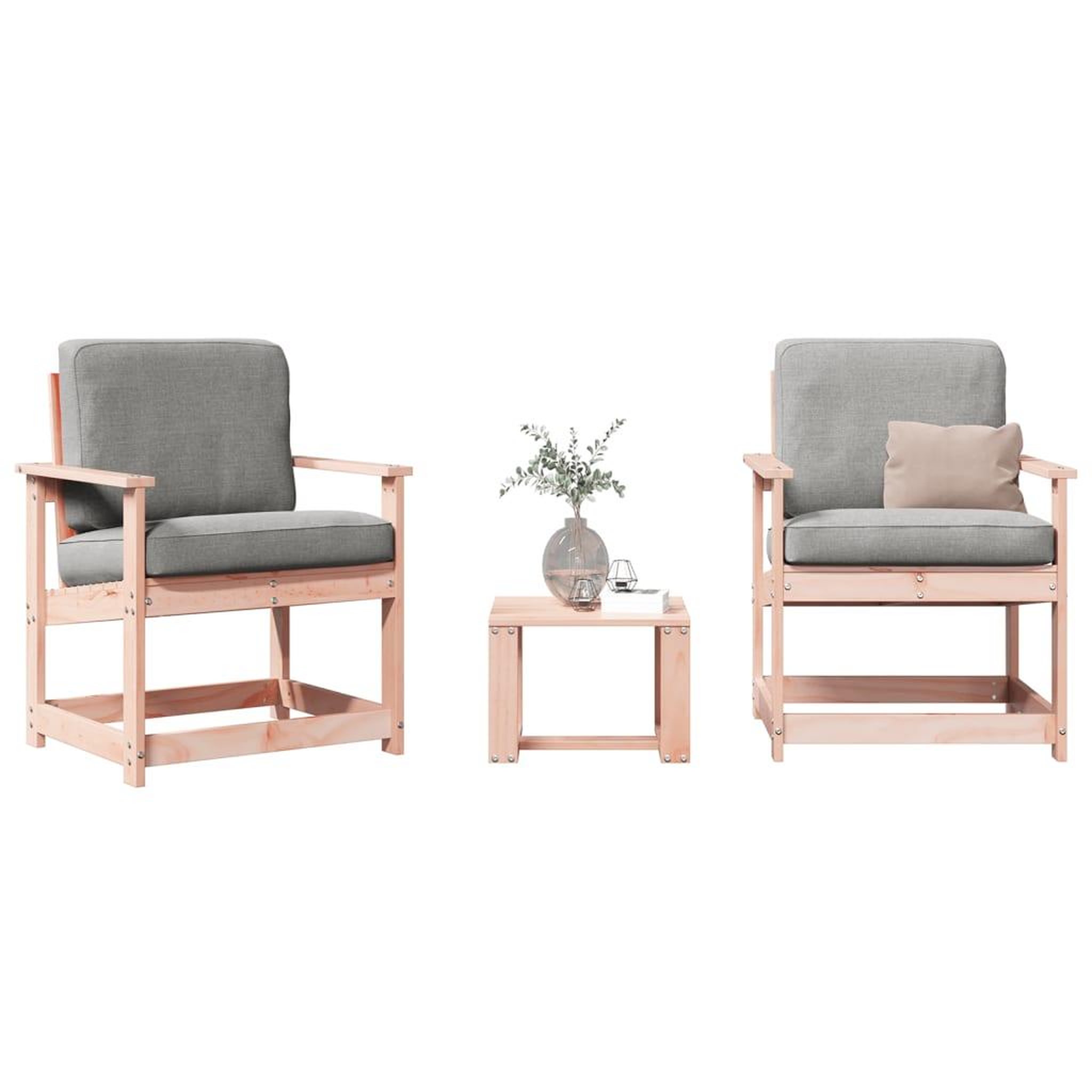 VIDAXL Salon de jardin 3 pcs bois massif douglas