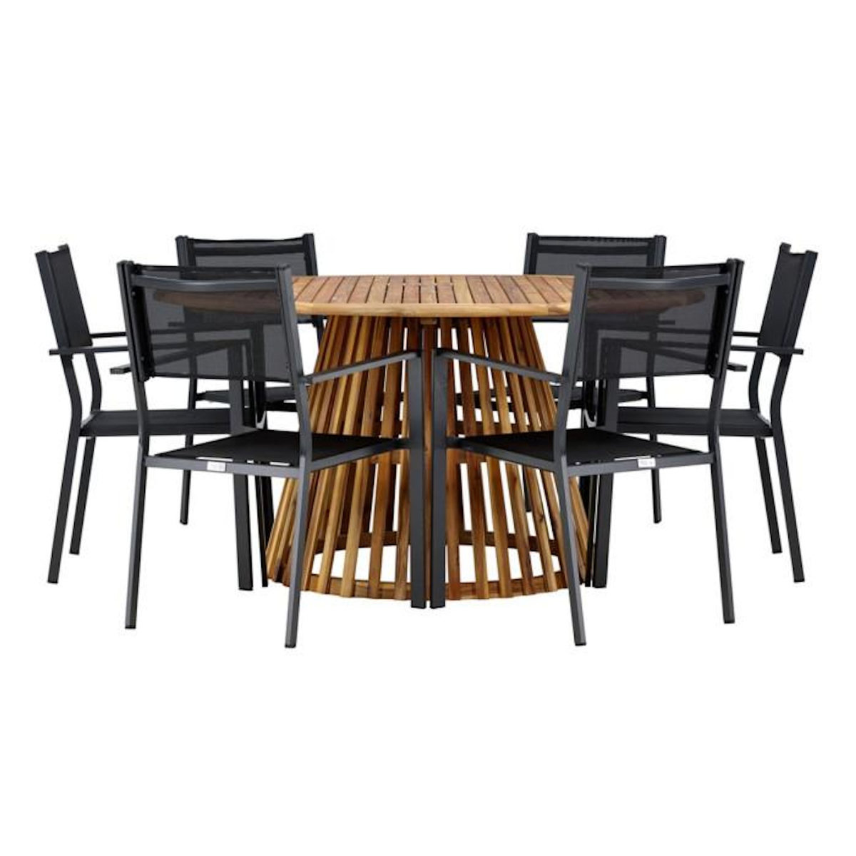 Paris Prix Ensemble Table de Jardin & 6 Chaises  Tucuman & Copacabana  150cm Naturel & Noir