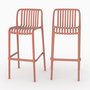 Voir la diapositive 1 : Rendez vous déco Lot de 2 chaises de bar de jardin 76 cm en plastique terracotta-Duli